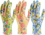 Women's Gardening Gloves - 3 Pairs, Medium Size