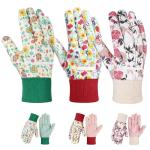 Cute Floral Gardening Gloves for Women - 3 Pairs