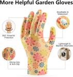 Women's Gardening Gloves - 3 Pairs, Medium Size