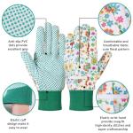Cute Floral Gardening Gloves for Women - 3 Pairs