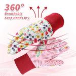 Cute Floral Gardening Gloves for Women - 3 Pairs