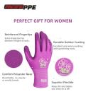 Women's Breathable Latex-Coated Garden Gloves, 2 Pairs