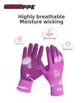 Women's Breathable Latex-Coated Garden Gloves, 2 Pairs