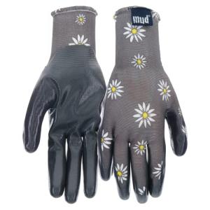 Women's Daisy Print Nitrile Garden Gloves - Gray