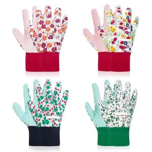 Soft Grip Gardening Gloves for Women - 4 Pairs