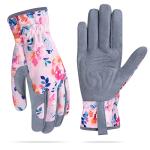 Women's Thorn-Proof Leather Gardening Gloves - Pink
