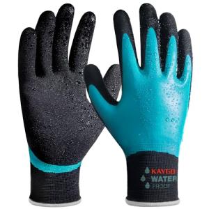 KAYGO Waterproof Rubber Coated Work Gloves, XL