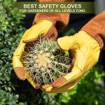 Durable Cowhide Gardening Gloves for Men and Women