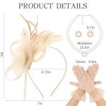 Ivory Fascinator Hat and Lace Glove Set