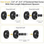 WEIZE 11x4.00-5 Flat Free Tire Set for Mowers