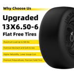 Flat Free Lawn Mower Tires 13x6.50-6, 2-Pack