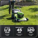 GreenWorks 20" Electric Lawn Mower, Green