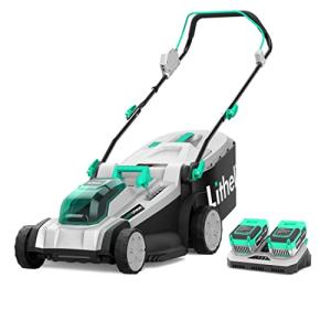 Litheli 17-Inch Cordless Lawn Mower with Batteries