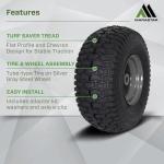 15x6.00-6 Lawn Mower Front Tire Assembly - 2 Pack