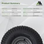 15x6.00-6 Lawn Mower Front Tire Assembly - 2 Pack