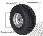 15x6 Lawn Mower Tires with Wheel Set, 2 Pack