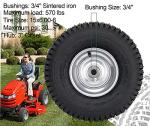 15x6 Lawn Mower Tires with Wheel Set, 2 Pack