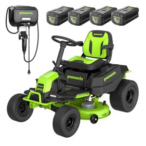 Greenworks 80V 42" Tractor with Four Batteries
