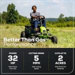 Greenworks 80V 42" Tractor with Four Batteries