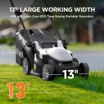 Battery-Powered 13" Lawn Mower with 5 Heights