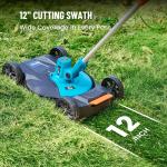 SEESII 12" Cordless Electric Lawn Mower & Trimmer