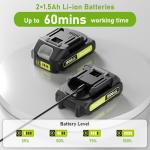 SUNCHERS Cordless 20V Hedge Trimmer with Batteries