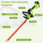 SUNCHERS Cordless 20V Hedge Trimmer with Batteries