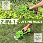 Cordless 2-in-1 Hedge Trimmer with 2 Batteries