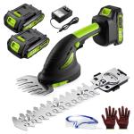 Cordless Hedge Trimmer Set with Batteries and Charger
