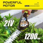 Cordless Hedge Trimmer Set with Batteries and Charger