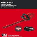 Crafstman V20 Cordless Hedge Trimmer with Battery