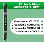 Wadoy 21" Lawn Mower Blade 2-Pack for Greenworks