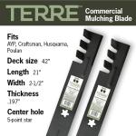 Commercial Mulching Lawn Mower Blades 42 Inch 2 Pack