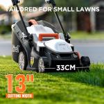 Orange Battery-Powered 13-Inch Lawn Mower