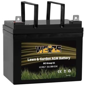 Weize 12V AGM Battery for Lawn Mowers and Tractors