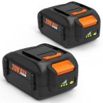 2-Pack 20V 6.5Ah Lithium Battery for W0RX Tools