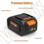 2-Pack 20V 6.5Ah Lithium Battery for W0RX Tools