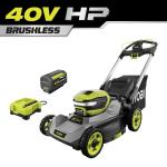 RYOBI 40V Brushless Cordless Push Lawn Mower Kit
