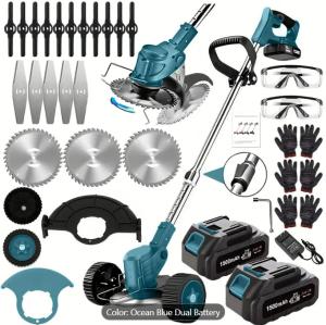 Cordless Electric Lawn Mower with Dual Batteries
