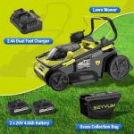 SEYVUM 40V 16-Inch Cordless Push Lawn Mower