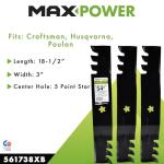 MaxPower 3-Blade Mulching Set for 54" Mowers