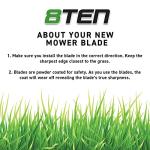 8TEN LawnRAZOR High Lift Mower Blade Set