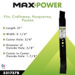 MaxPower 331737B 21" Mulching Blade for Mowers