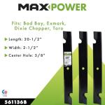 MAXPOWER High Lift Blades for 60" Exmark Mowers