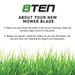 8TEN LawnRAZOR High Lift Blade Set for 54" Deck