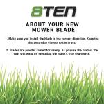 8TEN High-Lift Mower Blade Set for Cub Cadet
