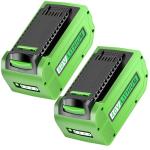 Greenworks 40V 6Ah Lithium Battery Replacement - 2 Pack