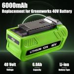 Munikind 40V Lithium Battery for GreenWorks Chainsaw