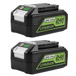 Greenworks 24V Replacement Batteries - 2 Pack, 6.5Ah
