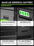 Sydelway 5.0AH Replacement Battery for Greenworks 60V